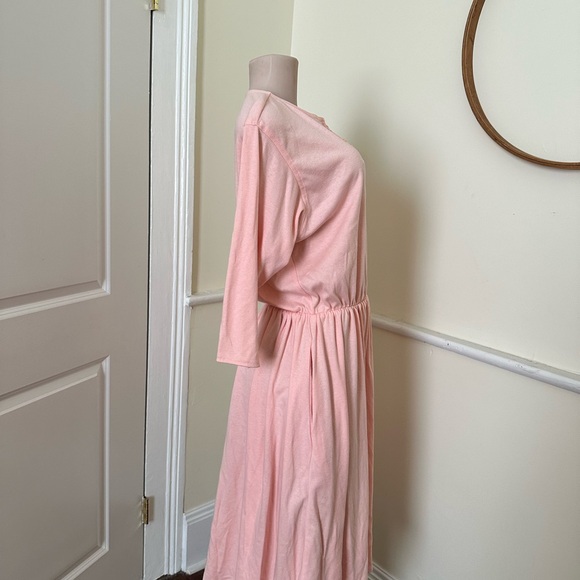 Plus Sized Vintage French Navy Dress - Picture 3 of 6